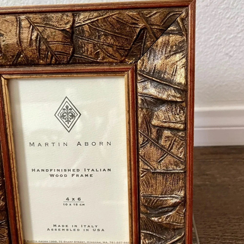 Martin Aborn Brown and Gold Wood Frame